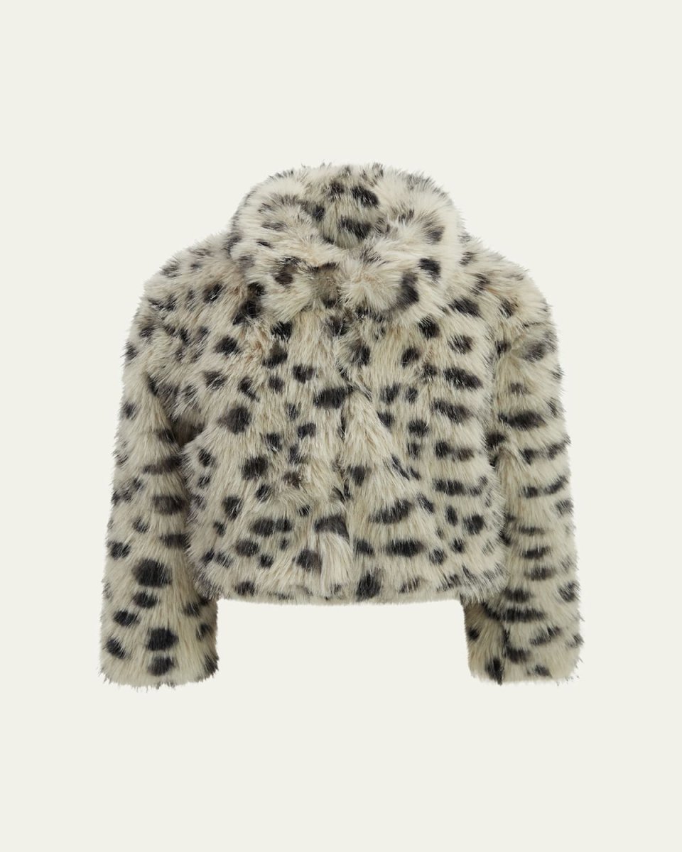 Girl's Leo Faux Fur Coat, Size 4-14